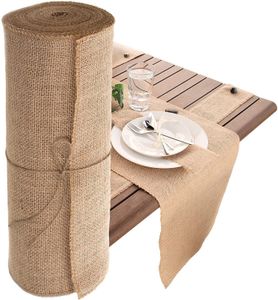 Chemin de table 10 mètres chemin de table ruban rustique rouleau toile de jute chemins de table 4 tailles 5 cm/10 cm/15 cm/30 cm fête de mariage en jute naturel 230605