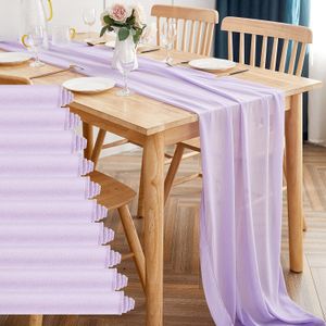 Table Runner 10PCSSet 30*300cm Chiffon Table Runner Wedding Sheer Gauze Eetting Table Decoratie Boho Wedding Engagement Party TableCleoth 230517