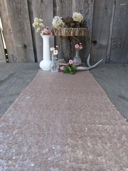 Camino de mesa 30x180cm tela de lentejuelas champán brillante brillante para decoración para fiesta de boda producto-más colores