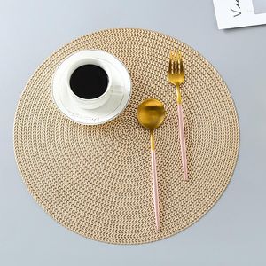 Tafelloper 38 cm rond PVC Placemat keuken eetwaren steakkussen anti-scalding isolatiekussentjes Nordic el restaurant Home Decor