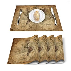 Tafelloper 4/6 stks Set Matten Vintage Nautische Oude Servet Keuken Accessoires Home Party Decoratieve Placemats