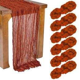 Table Runner 6 Packs Coureurs de table de gaze 35 x 120 pouces Boho Table Runner Terracotta Cheese Table Decoration For Wedding Party Table Decor 230811