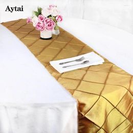 Table Runner Aytai 1pc Satin Runners for Wedding 12 x 108inch 6 couleurs Pintuck Natecoth Party Banquet Decoration