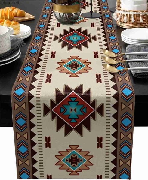 Chemin de Table Boho Style indien américain, chemins en lin, commode, foulards, décor réutilisable, cuisine, salle à manger, fête, yq240330