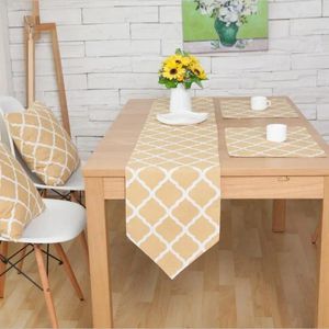 Chemin de Table en toile de jute et lin, Vintage, jaune, quatre feuilles, tapis de décoration pour la maison, housse de coussin, taille au choix