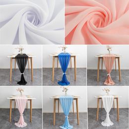 Tafelloper Chiffon Table Runner 72x305cm Pink White White Boho Gauze Table Cover TableCleoth For Wedding Birthday Party Home Table Decorations 230818