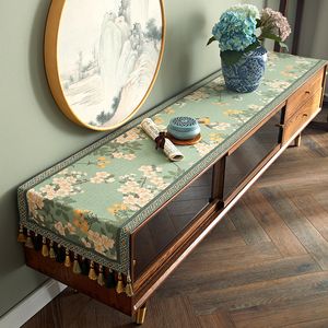 Chemin de table chinois chemin de table coton impression meuble TV table drapeau luxe table à manger table basse armoire à chaussures couverture serviette cache-poussière 230322