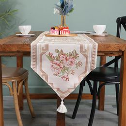 Chemin de table chinois traditionnel fleur style chemin de table classique broderie gland nappe décoration lit drapeau maison café mariage 231101