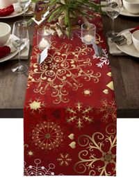 Chemin de table Noël flocon de neige texture chemins de table pièce maîtresse de mariage pour table maison cuisine décor salle à manger vaisselle tampons tapis de table 230322