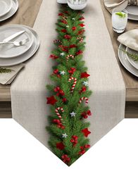 Tafelloper Christmas Tree Pine naalden Candy Bow Runners Wedding Decoratie Cover Decoraties voor thuisdoek 230227