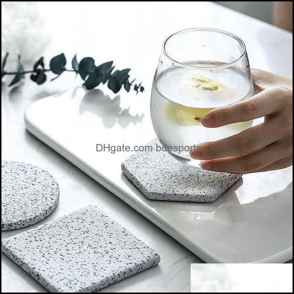 Chemin de table Chiffons Textiles de maison Jardin Tacheté Peinture Granit Porcelaine Tapis Rond Tasse Tasse Napperons Coussinets Décor Décoration Accessoires