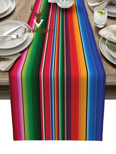 Tafelloper kleurrijke Mexicaanse strepen tafel lopers keukenloper eten bruidstafel decoratie salontafel rustiek tafelkleed 230322