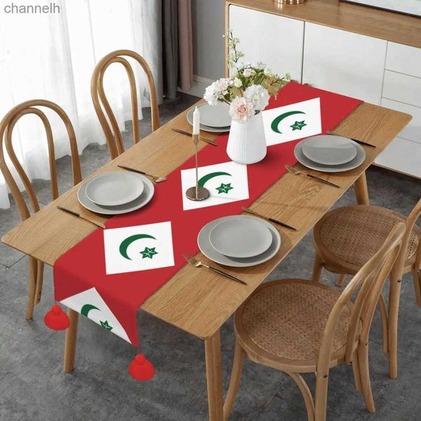 Chemin de Table, écharpe, décor de commode, drapeau du peuple Amazigh Rif pour décoration de fête à manger, yq240330