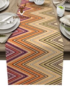 Chemin de table style ethnique chemin de table rayures zigzag abstrait armoire table basse couverture tissu fête de vacances el couleur décor nappe 231019