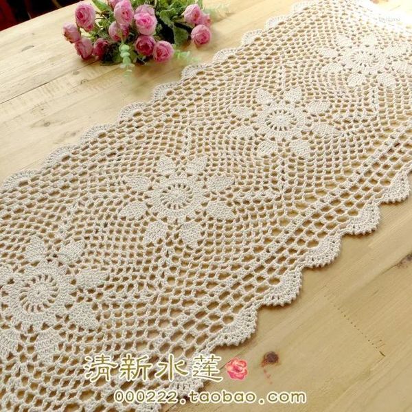 Corredor de mesa estilo European Handmade Needle Crochet Fashion Fashion Rústica Vintage Corteut tejido