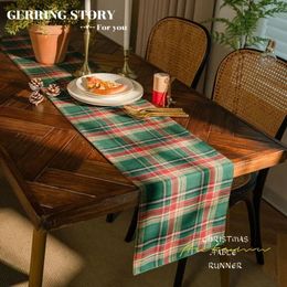 Chemin de Table Gerring noël rouge Plaid drapeau Tarn teint vert pour salle à manger napperon décor meuble TV nappe 231127