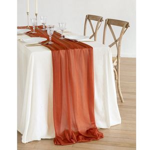 Tafelloper Graceful Table Runner Luxe pure voor bruiloft Rustiek Princess Party Bridal Shower Birthday Christmas Decorations 230818