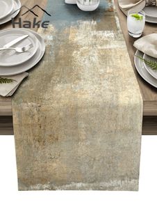 Tabel Runner Gray Abstract Art Painting Table Runner voor eettafel Bruiloft Decoratie Tafelkleed Home Party Decor Decor Table Cover 230322