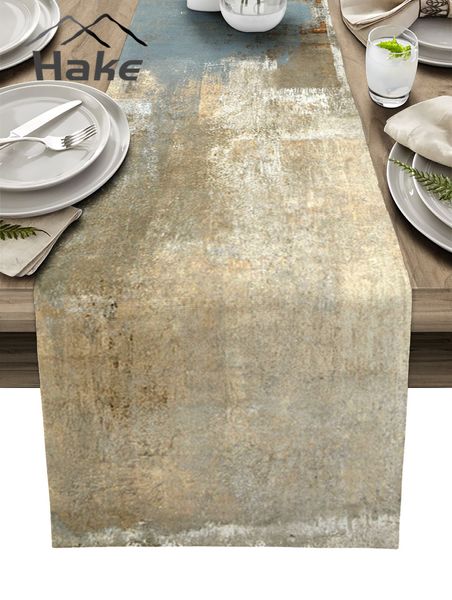 Chemin de table gris art abstrait peinture chemin de table pour table à manger décoration de mariage nappe maison fête décor couverture de table 230322