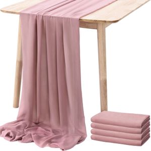 Table Runner Long 70 600CM Chiffon Romantic Boho Decoration For Wedding Birthday Party Arch Draping Fabric 230729