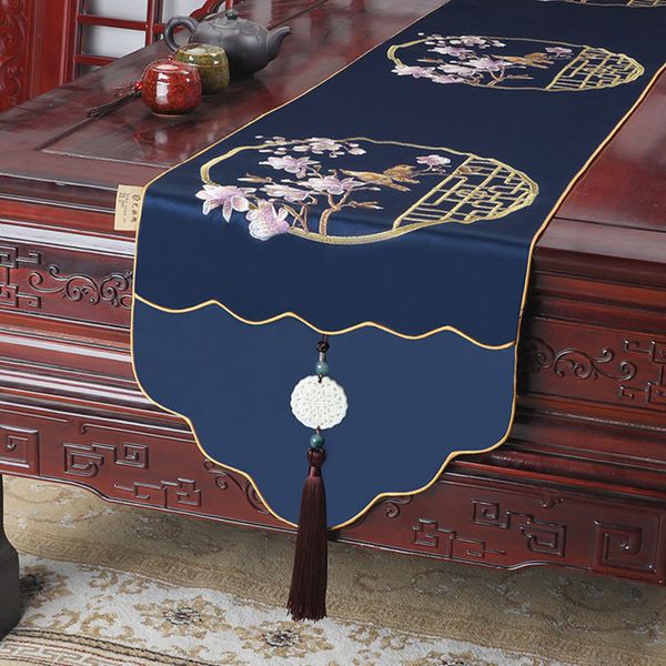 Runner de table Luxury Chinese Table Runner avec des glands pour la maison de table basse à thé à la maison Party Room Modern Runner Natecloth Decor 230322