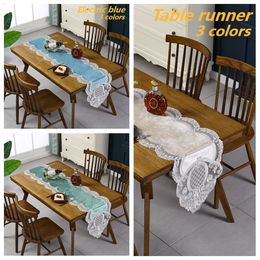 Table Runner Luxury Velvet broderie multicolore Table Runner Mat Cuisine El Restaurant Fiche de piano COUVERT