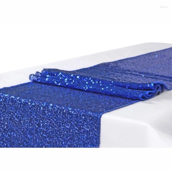 Camino de mesa Meijuner 10 Uds 30 275cm lentejuelas brillantes azul real para decoraciones de mantel de Navidad para fiesta de boda