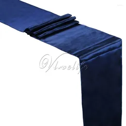 Chemin de Table en Satin bleu marine, 12 "X 108", décorations pour fête de mariage, maison, Banquet El, 30x275cm