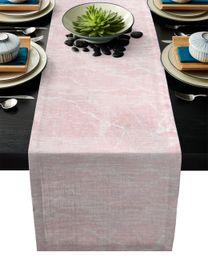 Chemin de table motif marbre rose chemin de table fête de mariage chemins de table napperon sous-verres salle à manger maison cuisine Table Gadget 231101