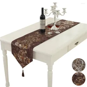 Chemin de Table en Polyester brodé, nappe rectangulaire moderne, chemins en coton, décoration Vintage pour la maison S3