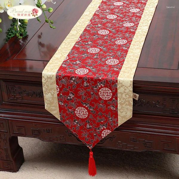 Runner de table fier rose chinois tissu de campagne de mode de mode de mode de maison draper moderne coutume coutume