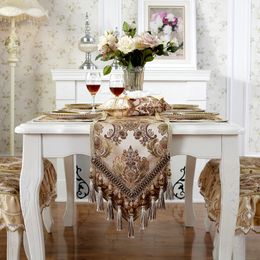 Camino de mesa Proud Rose corredores de lujo europeos con borlas bordado de alta calidad paño de té cubierta de gabinete de TV decoración de boda 230613