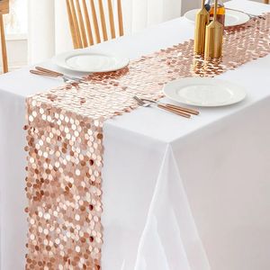 Tafelloper Glitter Bruiloft Tafelloper Handkleertje Pailletten Glanzend Rose Goud Luxe Voor Feest Verjaardag Kerstmis Sint Valentijnsdag Decor 231216