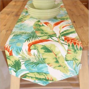 Chemin de table forêt tropicale jungle feuilles meubles couverture tissu 200 cm 220 cm de Long