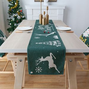 Chemin de table Année Noël Chemin de table de luxe Nappe en coton et lin Décoration de la maison Table basse Couverture Lit Drapeau Fin Serviette 230322