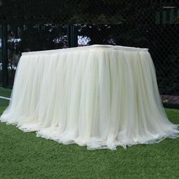 Falda de mesa 100 75cm tela de tul tutú multicolor para decoración para fiesta de boda textil manteles para el hogar Accesorios