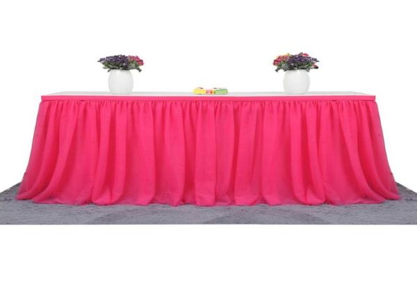 Falda de mesa 183 x 77 cm Tutu Tul Tul Tullana Partido para bodas Baby Shower Decoración del hogar Skiring Cumpleaños8254211111111111