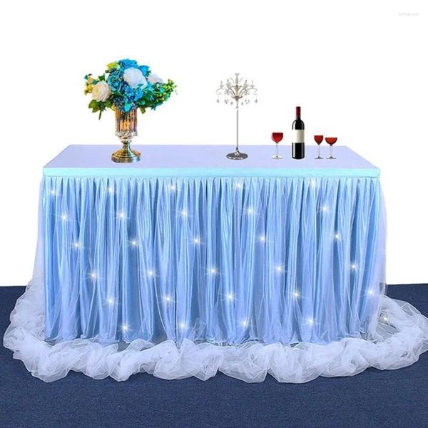 Jupe de Table 185x77 Cm, couverture en Tulle pour fête de mariage, tissu de Table, décoration de maison pour réception-cadeau pour bébé, jupe d'anniversaire