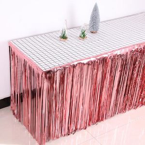 Table Skirt 275x75 Cm Party Decoration Foil Fringe Metallic Tinsel For Wedding Birthday