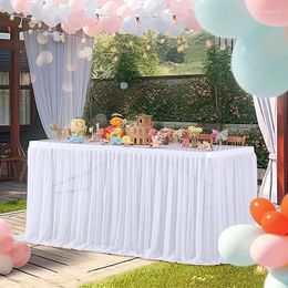 Jupe de Table en Tulle 4 pieds/6 pieds/9 pieds, décoration de mariage, maison, fête d'anniversaire, bureau, couverture de Dessert