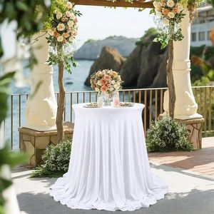 Falda de mesa 60/80x110cmspandex Stretch cubiertas con volantes Pable de cóctel de boda Banquete de barra elástica El decoración