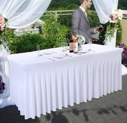 Falda de mesa 6 pies de tela elástica falda de medusas mantel de poliéster elástico cubierta de mesa rectangular lavable resistente a las arrugas cubiertas de mesa 231208