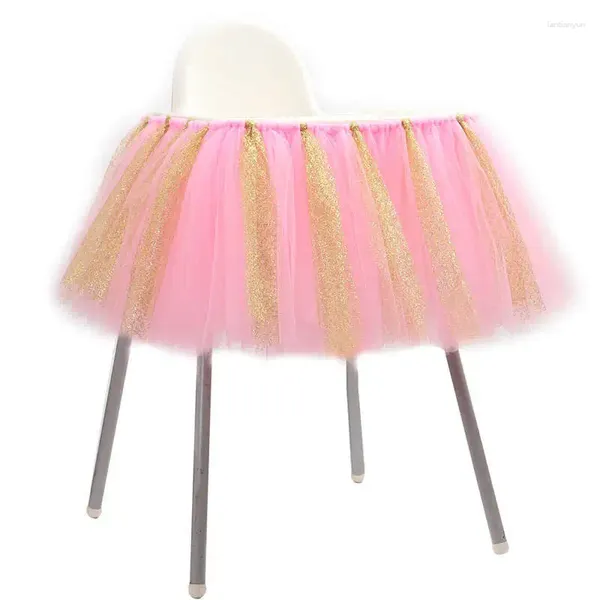 Jupe de Table Tutu en Tulle 91 35cm, décoration de chaise haute, décorations de réception-cadeau pour bébé, ensemble de fête pour garçons et filles, fournitures de 1er anniversaire