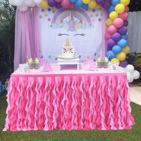 Jupe de Table, décoration Tutu pour fête prénatale, mariage, anniversaire, fête de noël, couverture de nappe