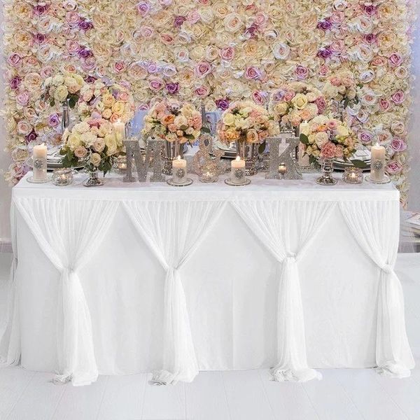 Falda De Mesa Banquete Bodas Fiestas Hogar El DecoraciónTul Boda Fiesta De Cumpleaños Pastel Postre