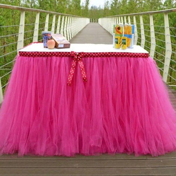 Jupe de Table créative en Tulle multicolore, tissu de fête, décoration de fête de mariage, Y0M3