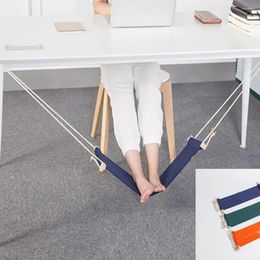 Jupe de Table créative Simple pied hamac toile repos paresseux décontracté bureau repos mettre pieds balançoire repose-pieds