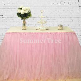 Jupe de table rose 1 mètre x 80 cm jupe de table en tulle pays des merveilles jupe tutu de table mariage anniversaire baby shower décoration de fête 231019