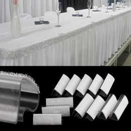 Jupe de table Clip de jupe de table en plastique 20 pièces couverture de nappe pinces à plinthes pinces à nappe crochet pour pince de bord de table de 1,5 cm à 2 cm 231216