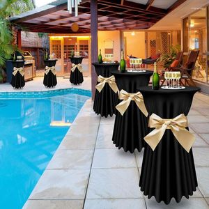 Jupe de Table ronde pour Cocktail, méduse élastique pour décoration d'extérieur, de maison, de mariage, d'anniversaire